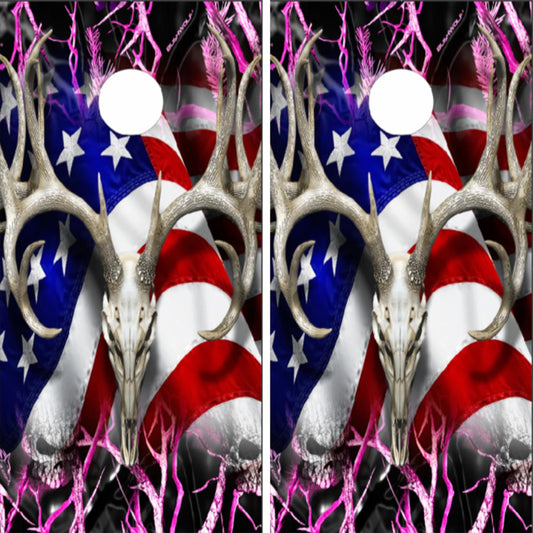 American Deer Oblit Skull Pink Camo