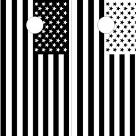 American Flag Black N White