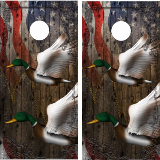 American Flag Duck Wood