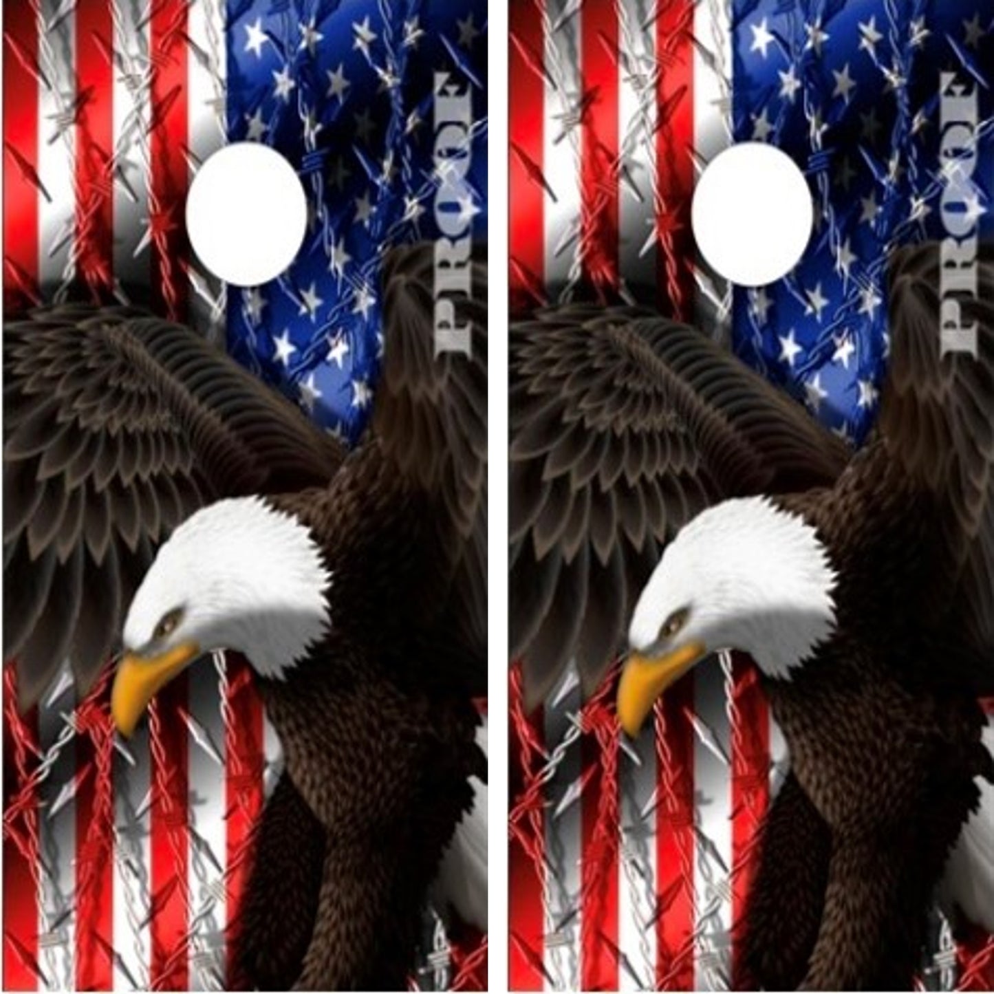 American Flag Eagle Barbwire