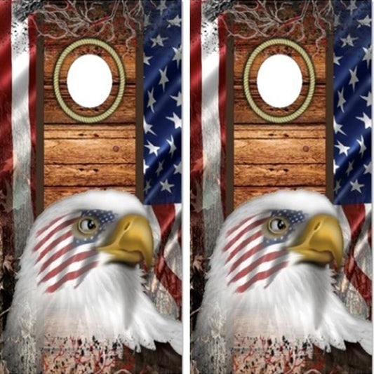 American Flag Eagle Camo Wood