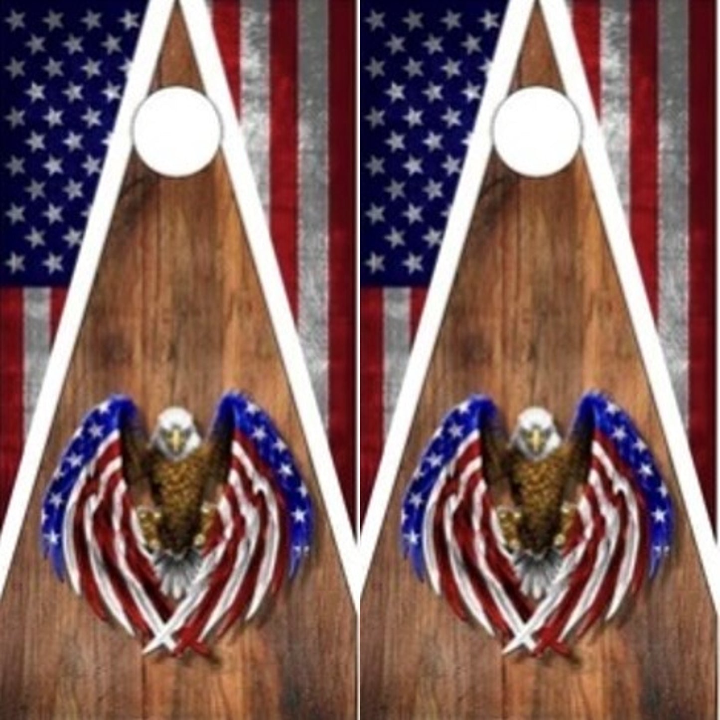 American Flag Eagle Wood