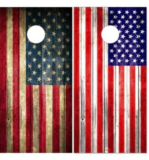 American Flag Flat Wood