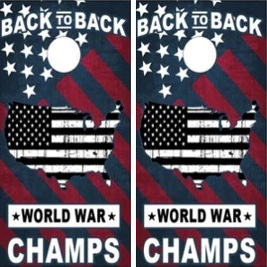 American Flag World War Champs Patriotic