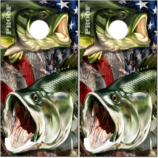 Bass Fish American Flag Camo