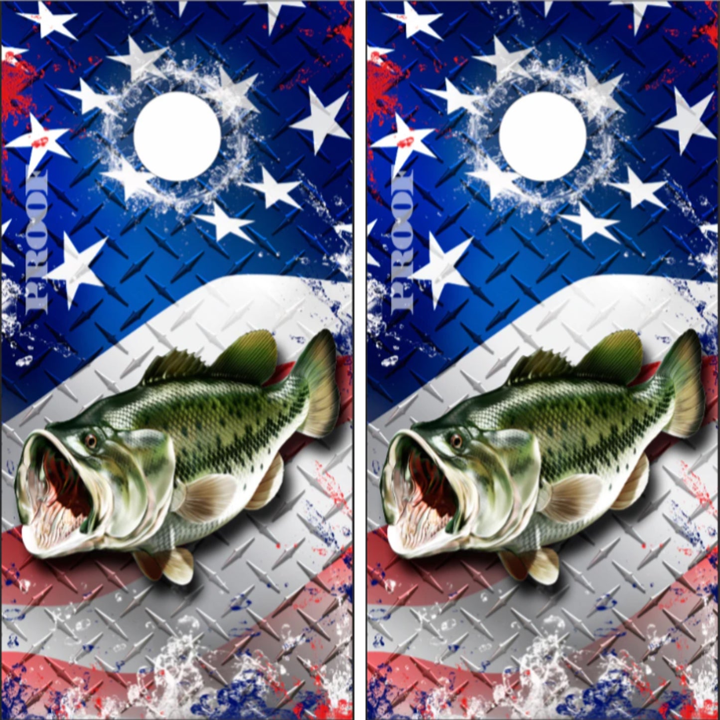 Bass Fish Splash American Flag 2