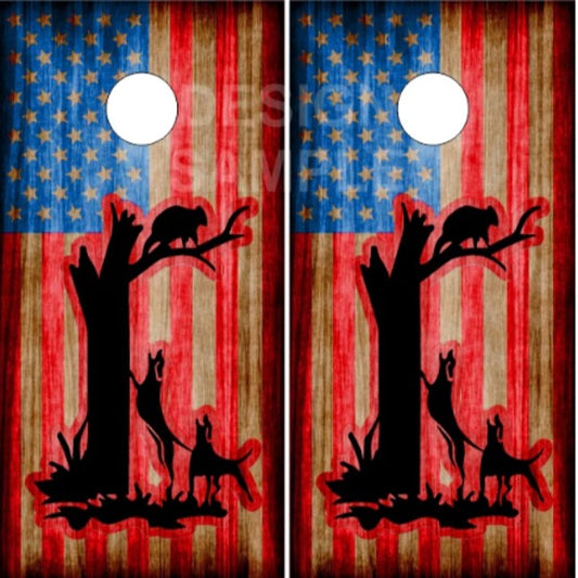 Coon Hunting American Flag