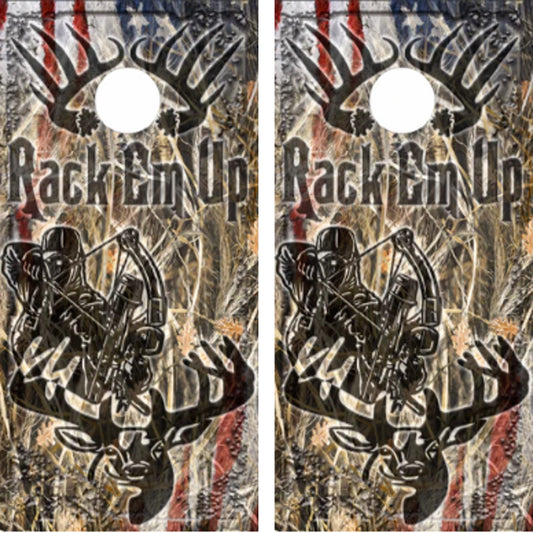 Deer Buck Bow Hunter Camo Flag