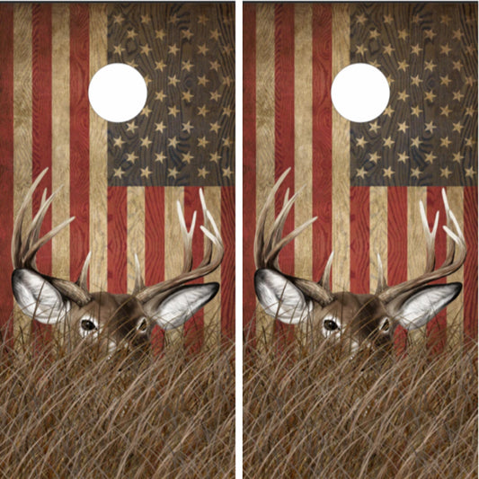 Deer Buck Flag Grass Camo 2