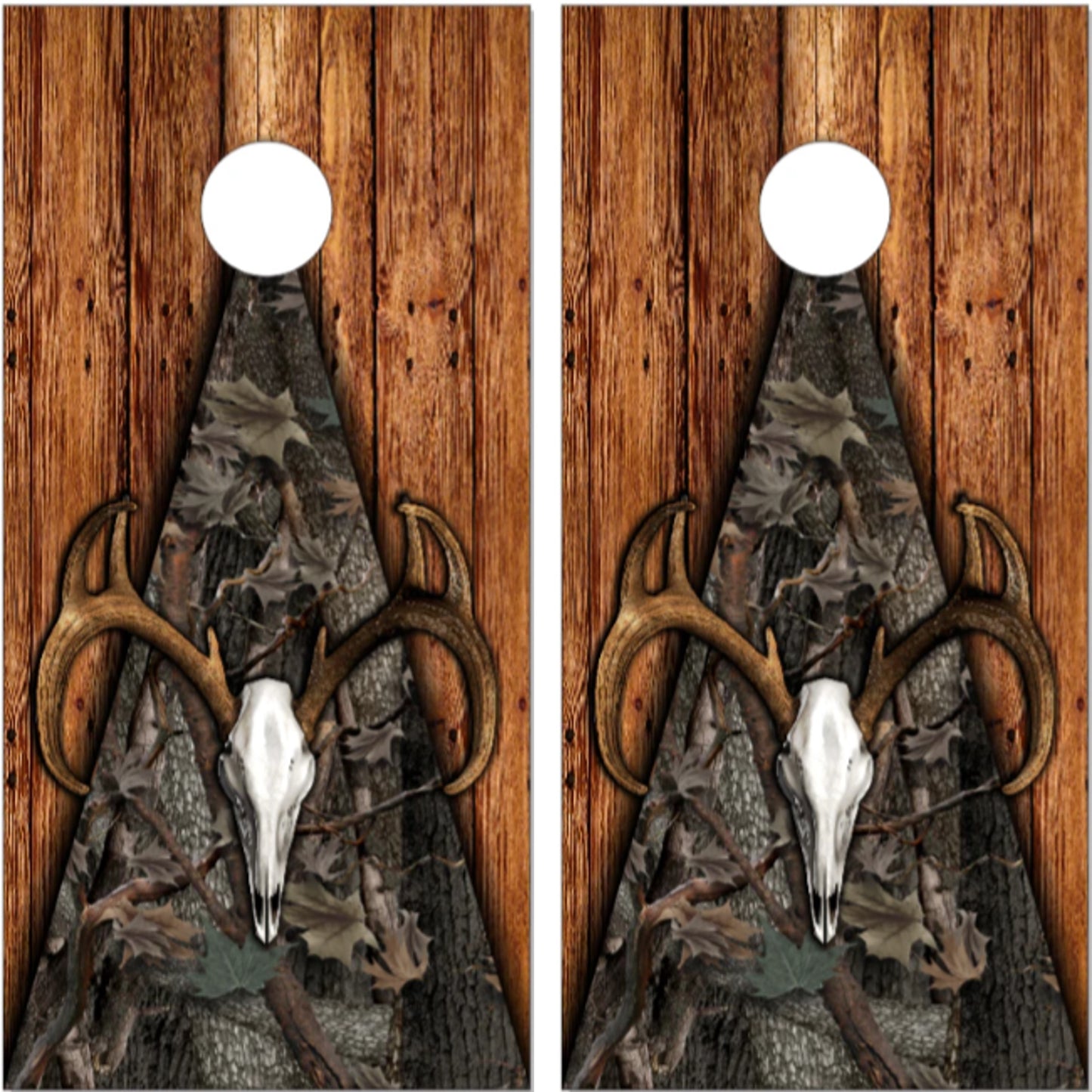 Deer Buck Skull 2 Wood Camo