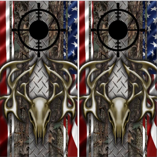 Deer Buck Skull Diamond Plate Camo