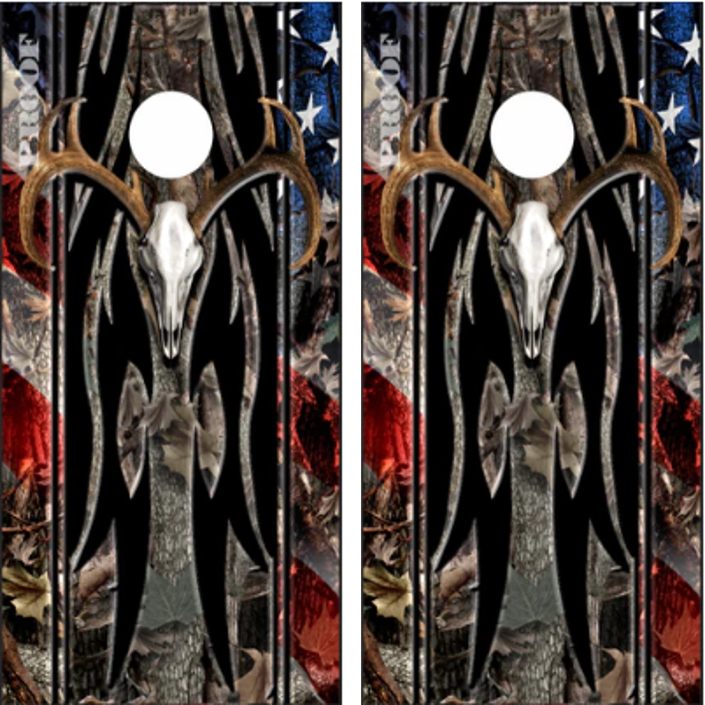 Deer Buck Skull Flag Camo