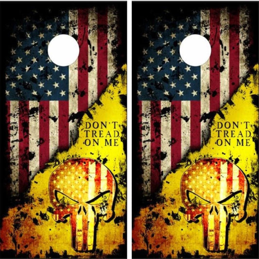 Don't Tread On Me Skull Grunge Flag