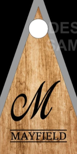 Family Last Name Wood Triangle 2