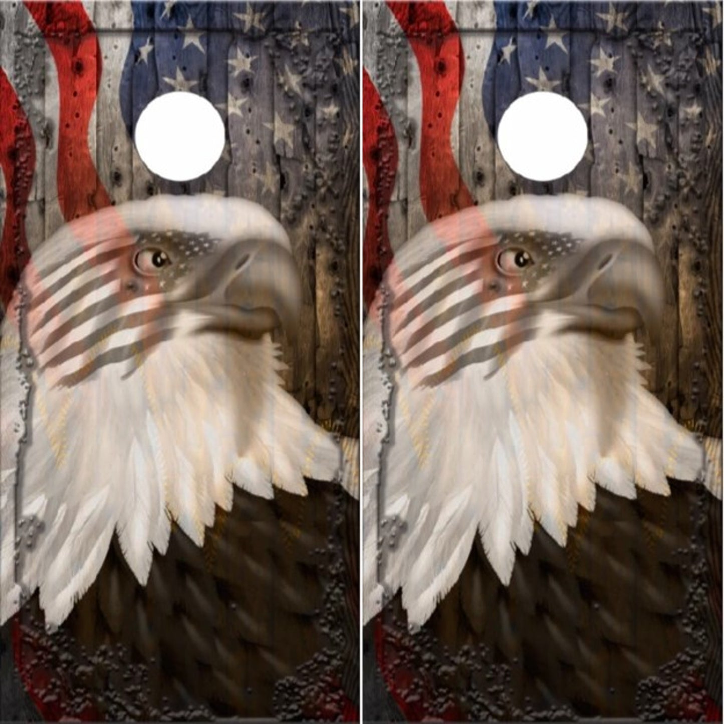 Ghost Eagle American Flag Wood