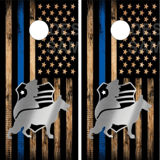 Police K9 Blue Line Stained