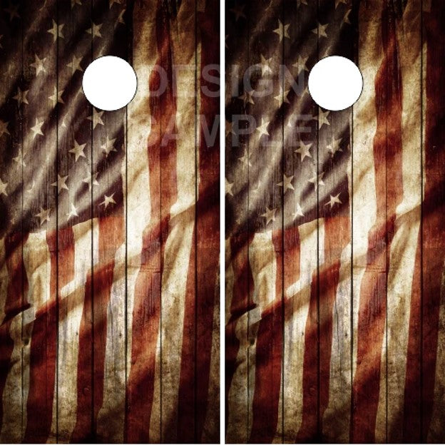 Rustic American Flag Wood