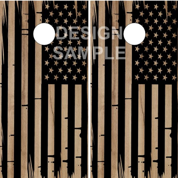 Tattered American Flag Wood