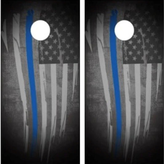 Tattered Thin Blue Line Flag