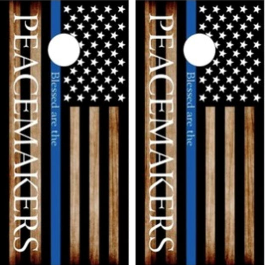 Thin Blue Line Burnt Wood