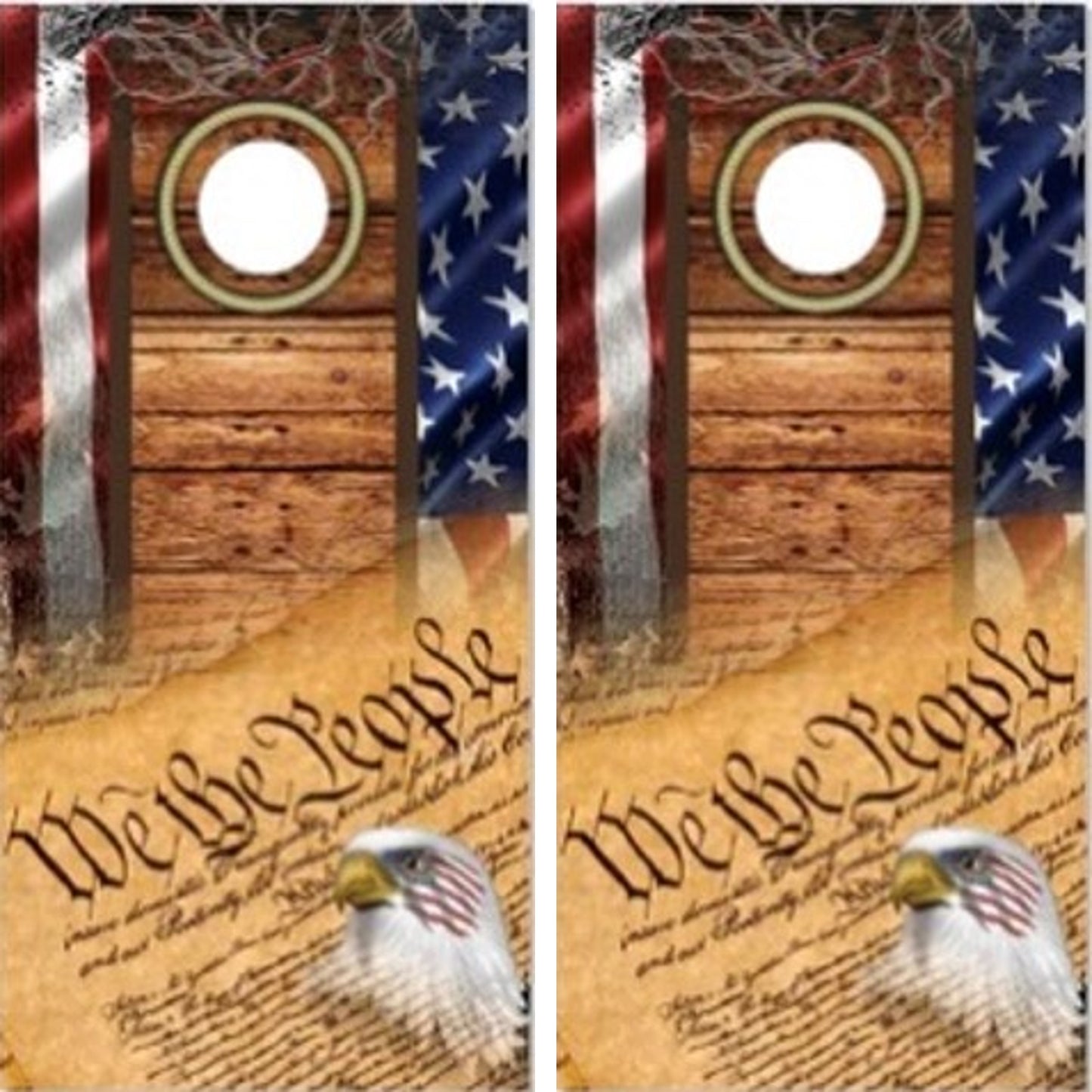 We The People American Flag Wood