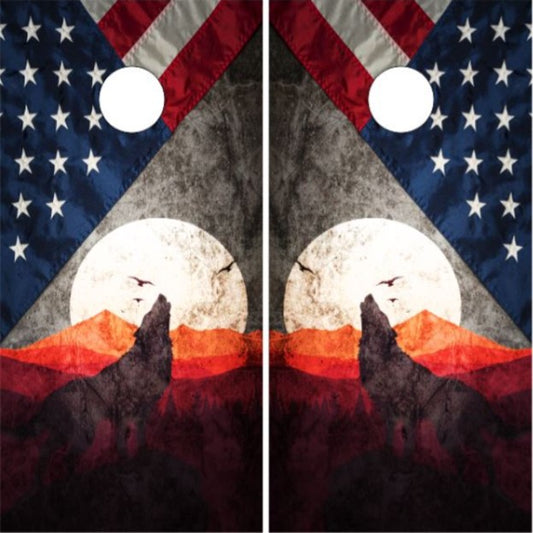 Wolf American Flag