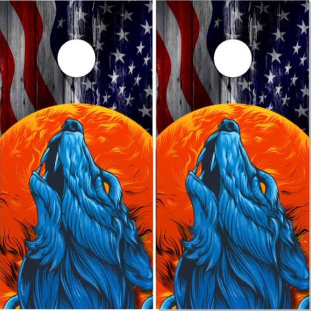 Wolf American Flag Howl