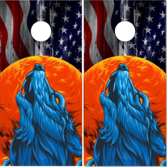 Wolf American Flag Howl